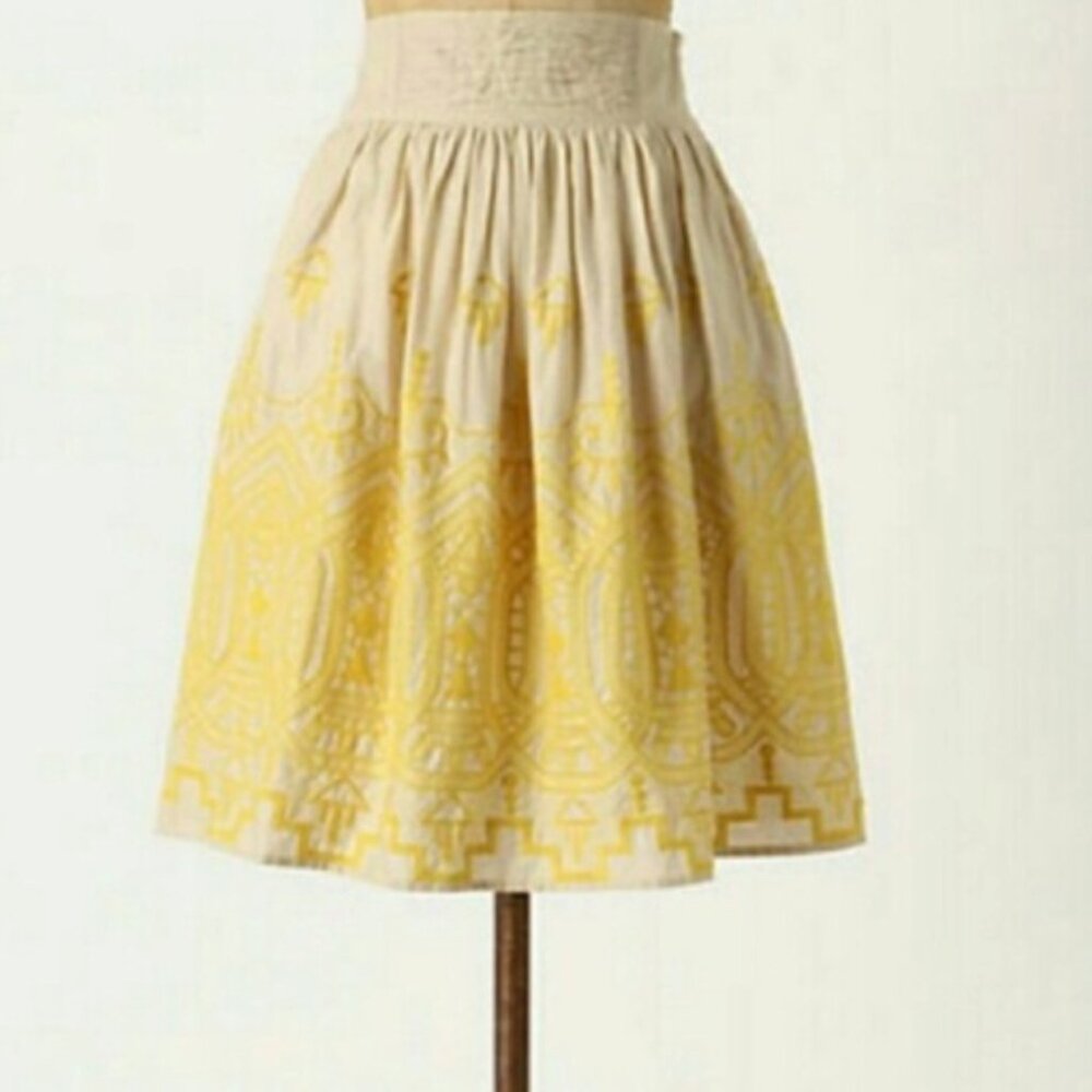 Anthropologie Tiny Sun Stitched Skirt Small Glee
